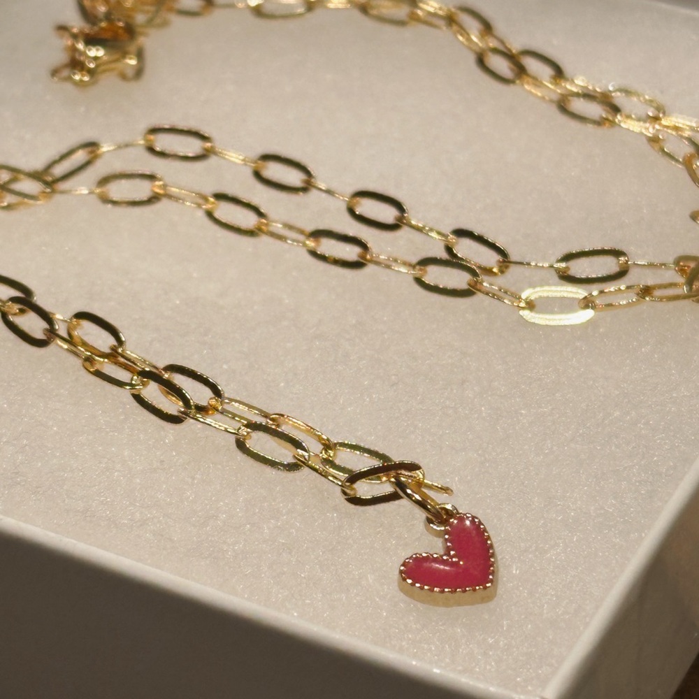 Gold Heart Chain Necklace